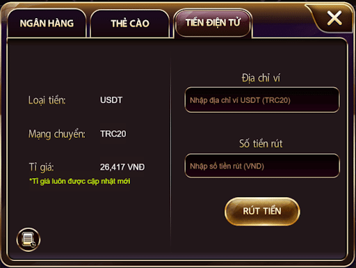 Rút tiền từ sunwin bằng ví điện tử usdt.